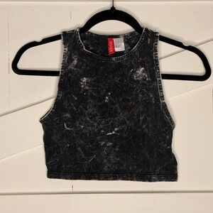 Divided Charcoal Acid Wash Top